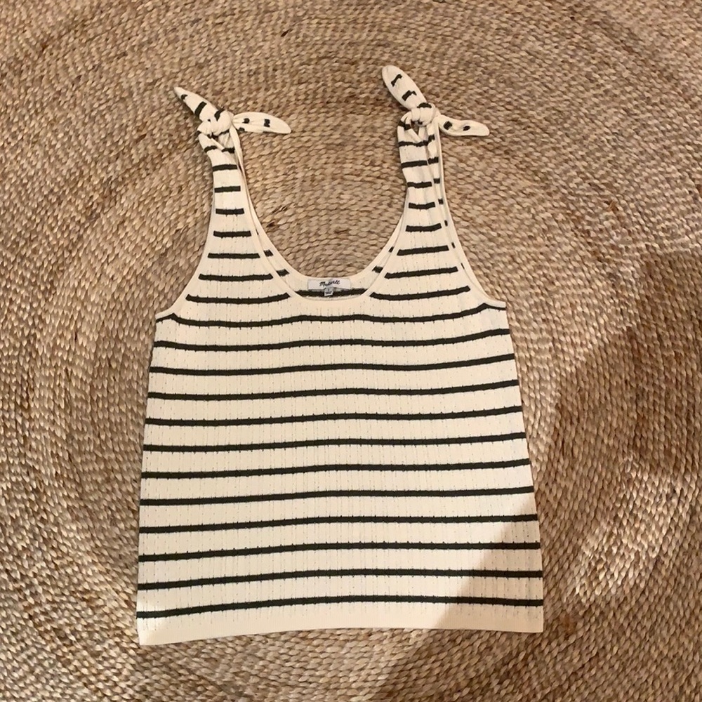 Madewell pointelle tie top sweater tank Size L